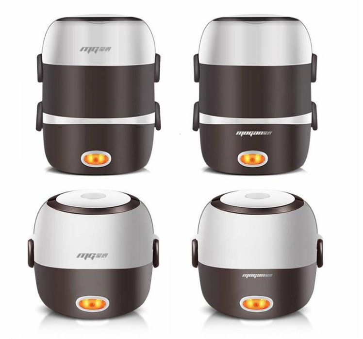 Portable Mini Rice Cooker with Stainless Steel Steamer – 2L Capacity