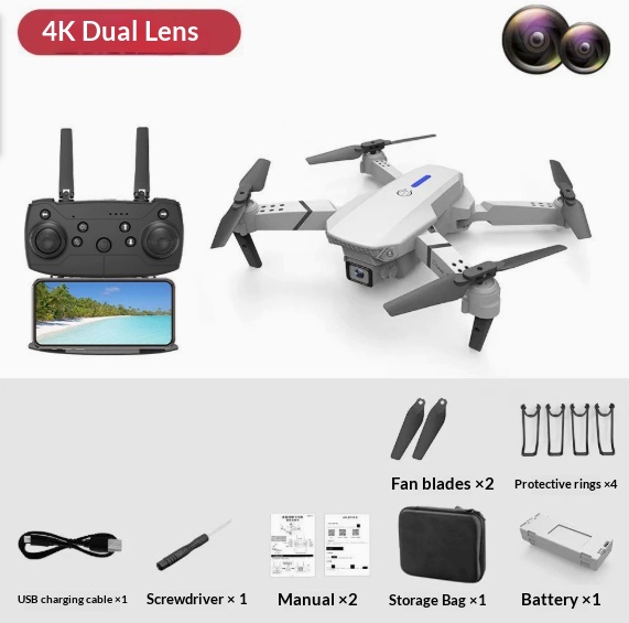 E88 Foldable Drone with Dual 4K Camera and WiFi FPV