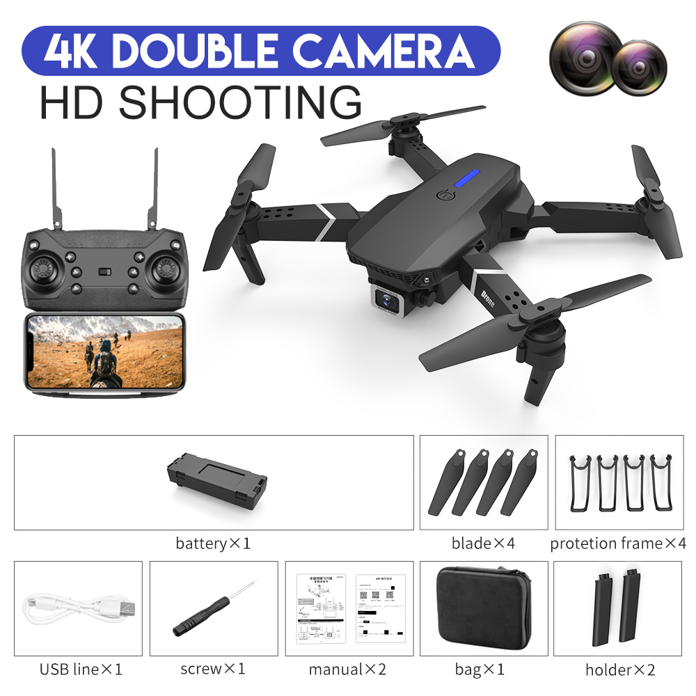 E88 Foldable Drone with Dual 4K Camera and WiFi FPV