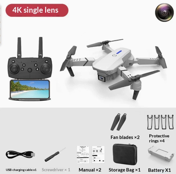 طائرة E88 بدون طيار بكاميرا مزدوجة 4K واتصال WiFi