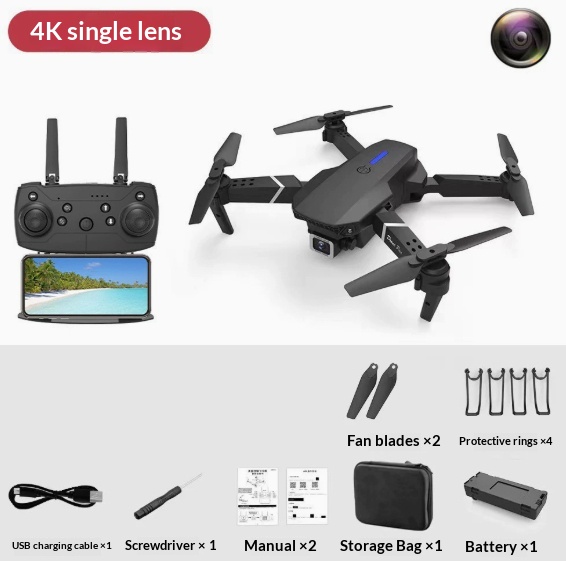 E88 Foldable Drone with Dual 4K Camera and WiFi FPV